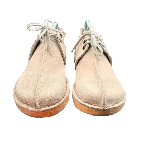 Clarks Women’s Suede Wallabee Chukka Shoes Beige Crepe Sole 8M - Picture 2 of 12
